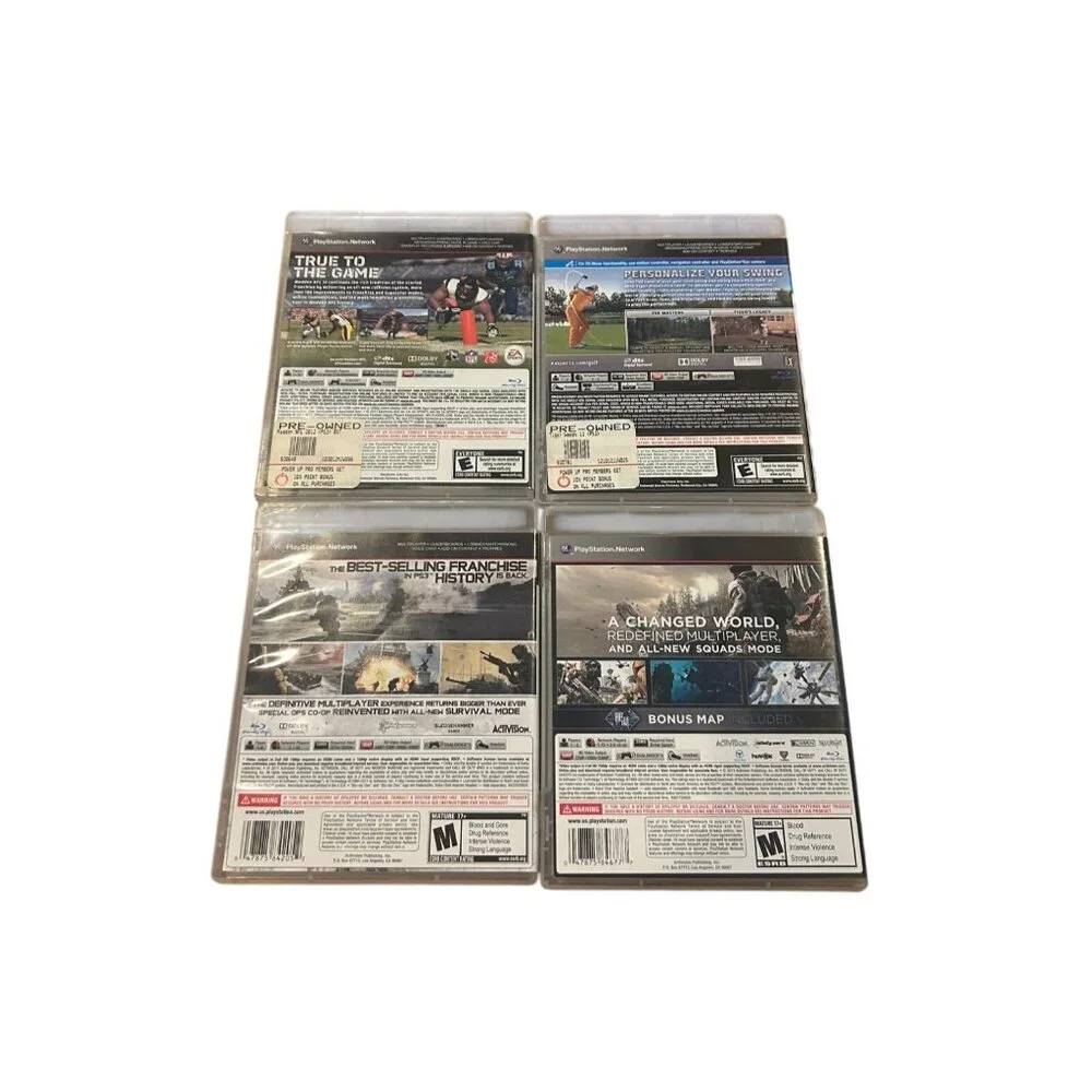 Lot of 4 Sony PlayStation 3 Video Games Call of Duty Tiger Woods Madden